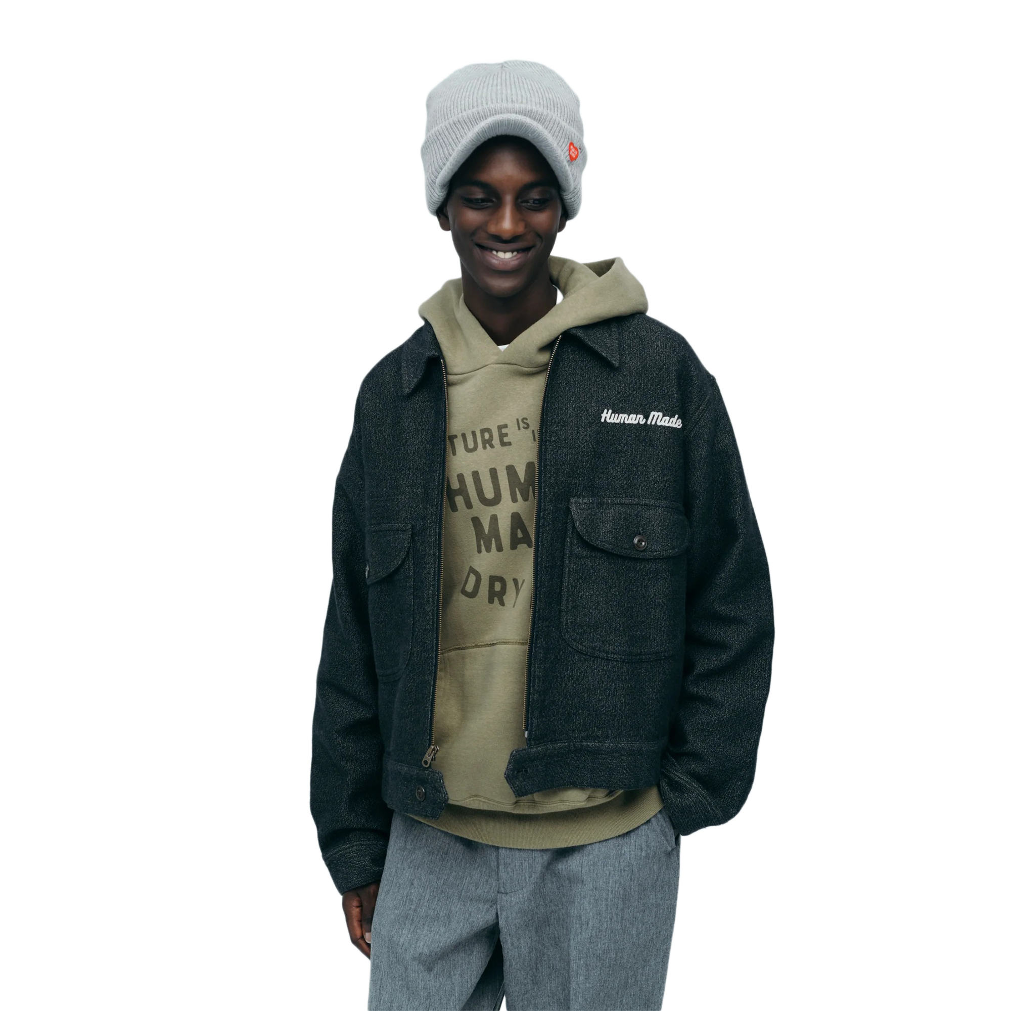 Human Made Zip-Up Work Jacket Gray HM30JK009