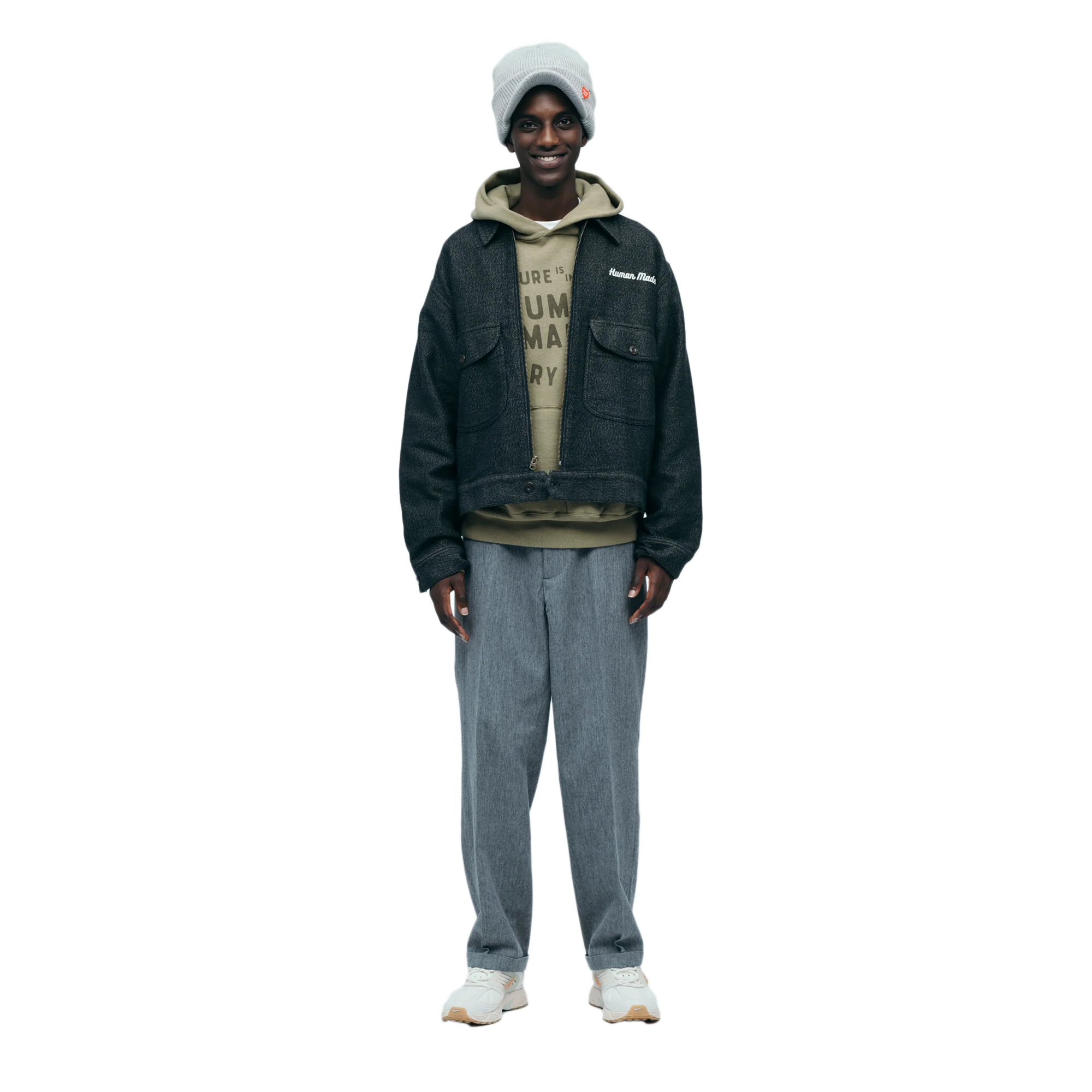 Human Made Zip-Up Work Jacket Gray HM30JK009