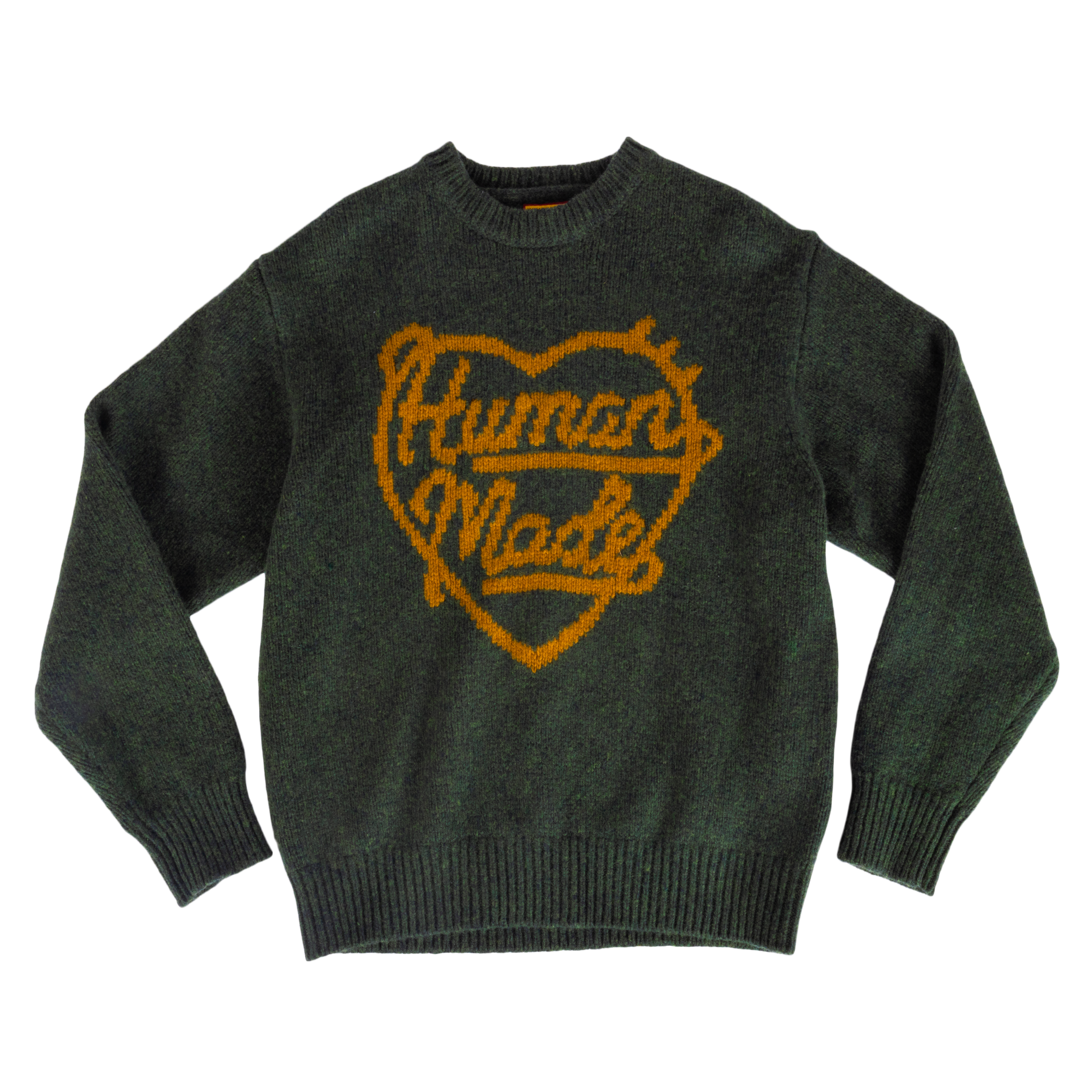 Human Made Heart Knit Sweater Olive Drab HM30CS035