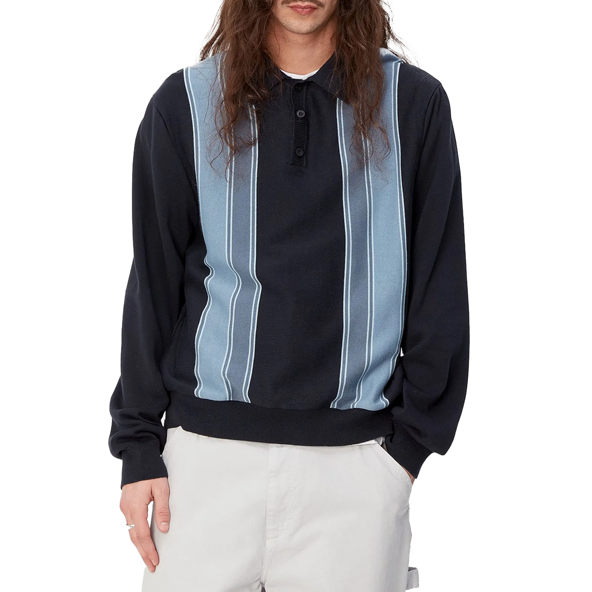 Carhartt WIP Longsleeve Kendricks Polo Dark Navy