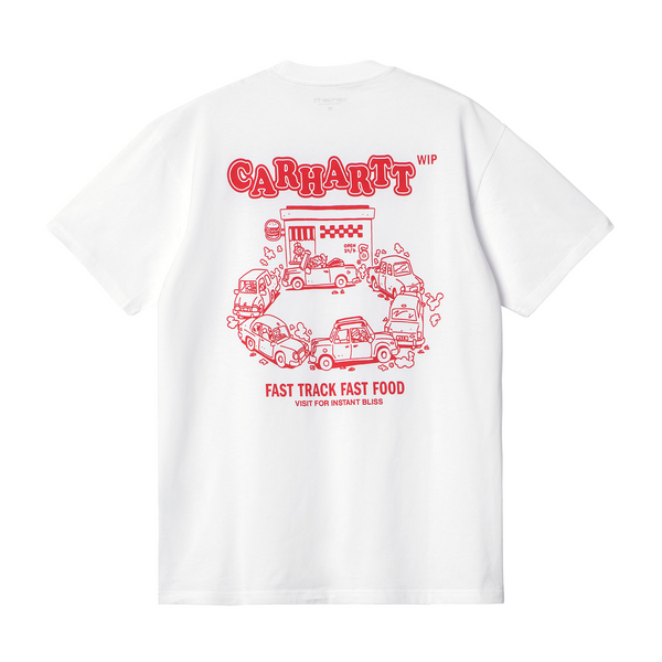 Carhartt WIP S/S Fast Food T-Shirt White/Red – Laced