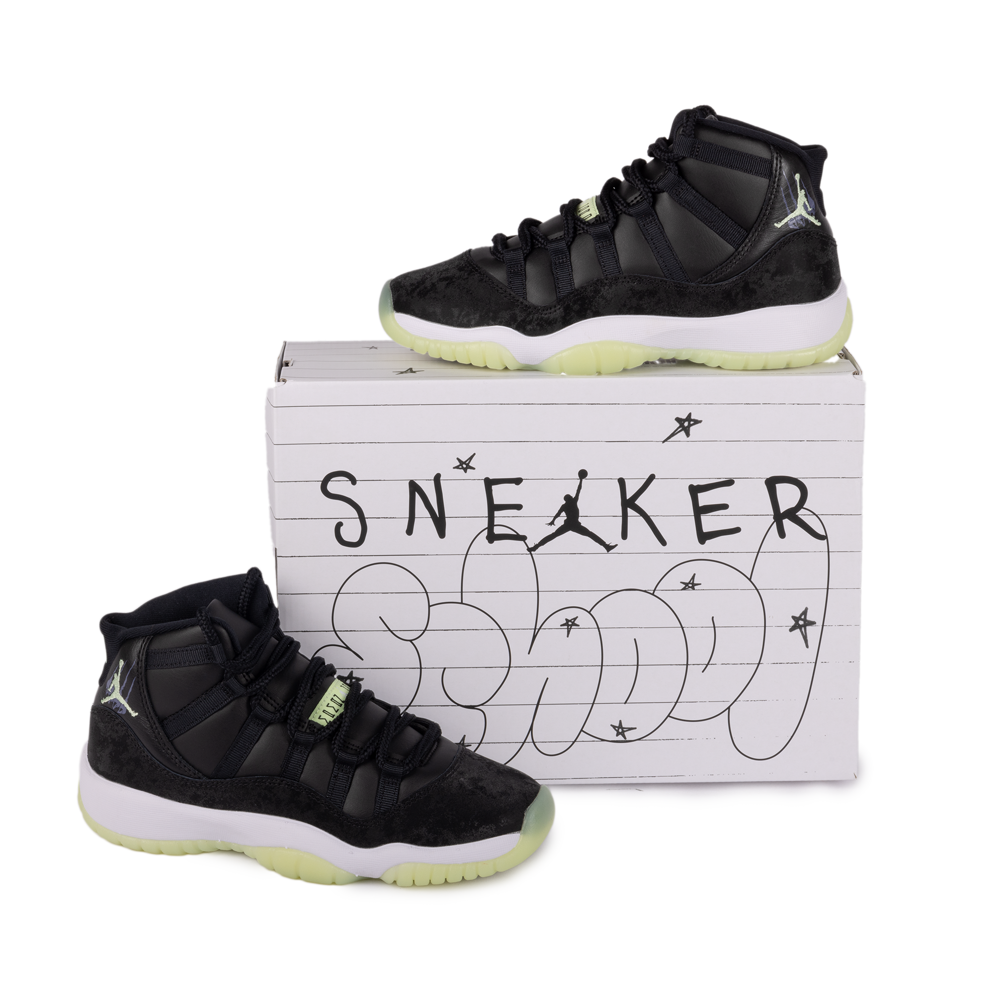 Nike Air Jordan 11 Retro (GS) Black/Barely Volt/Dark Raisin/White IB1378-001