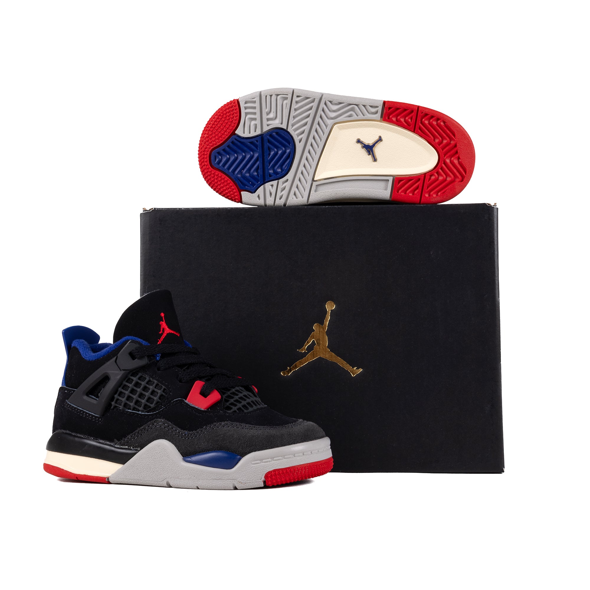 Nike Air Jordan 4 Retro OG (TD) Black/Fire Red/Deep Royal Blue IB4387-003
