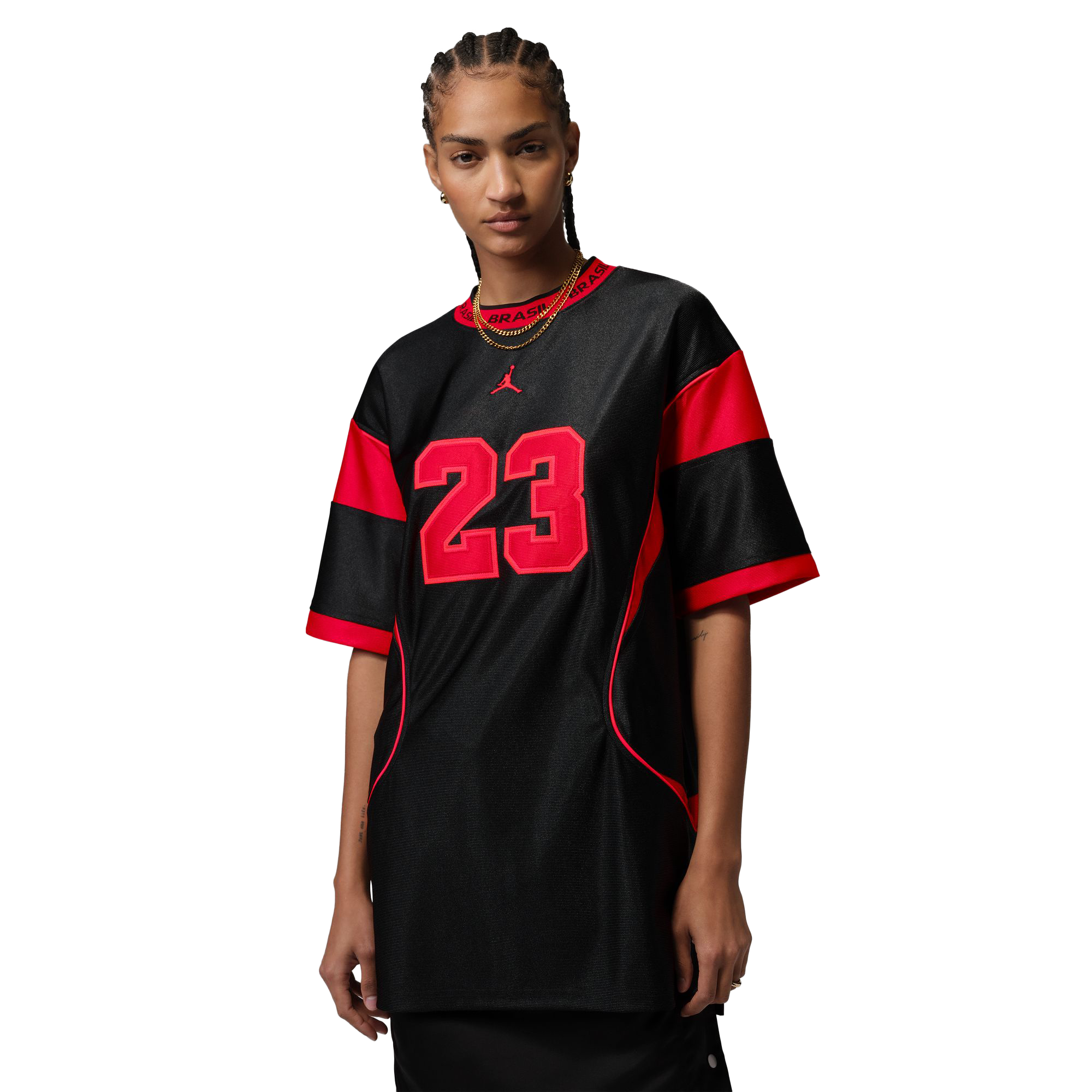 Nike Women's Jordan Brooklyn Jersey Dress Black/Uni Red II5395-010