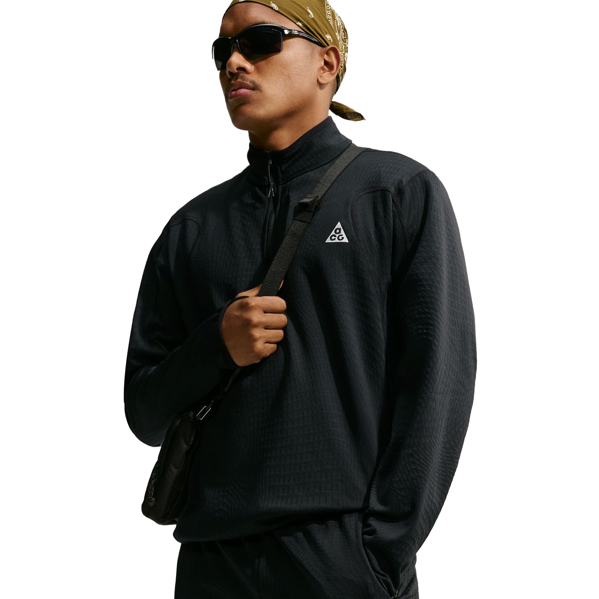 Nike ACG "Wolf Grid" Therma-FIT 1/2-Zip Top Black/Summit White IM4233-010