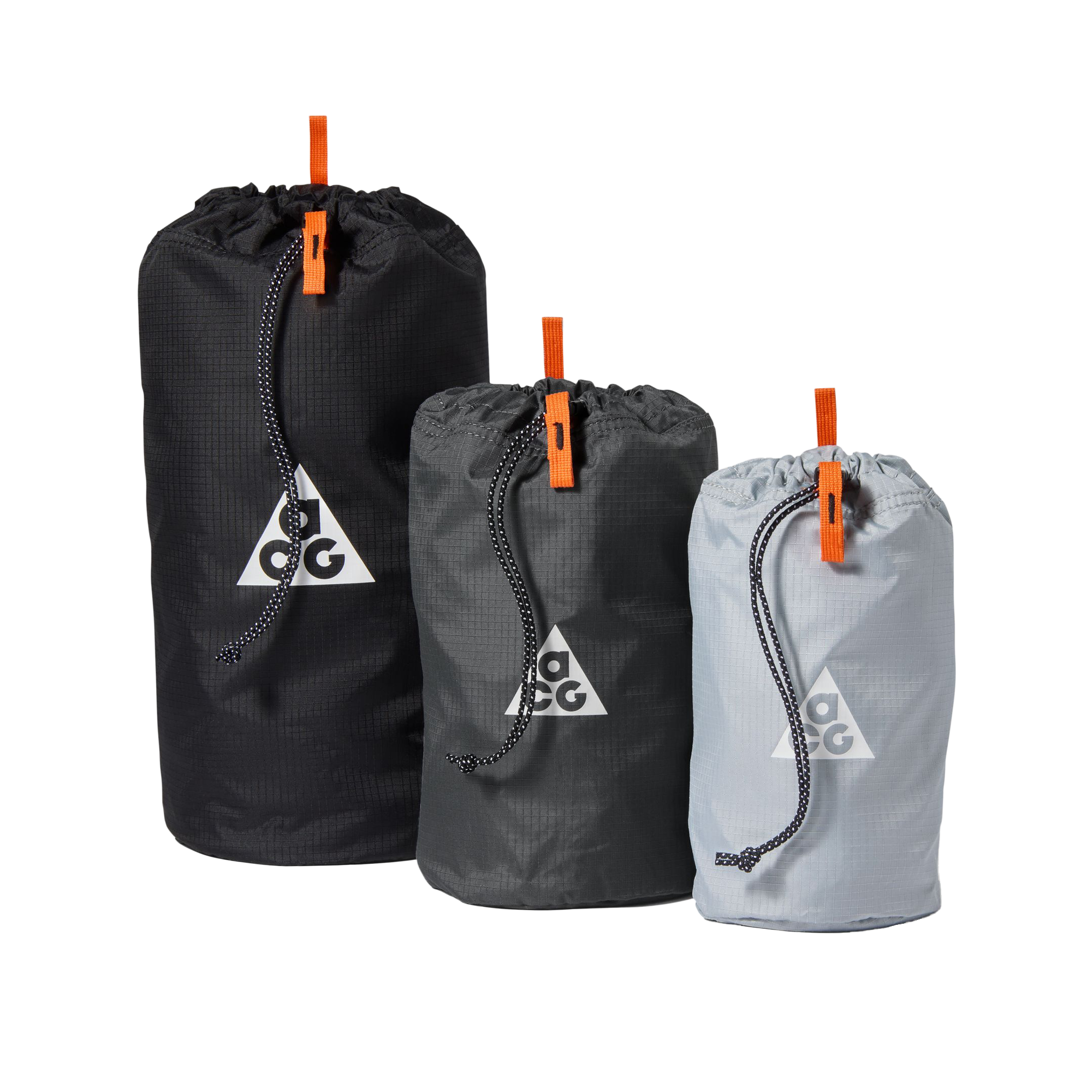 Nike ACG Stuff Sack 3-Pack 8L Black/Safety Orange/S White IM5022-010