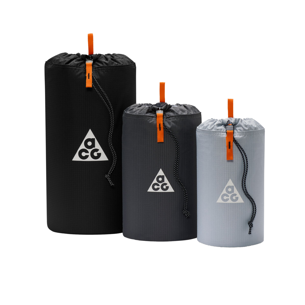 Nike ACG Stuff Sack 3-Pack 8L Black/Safety Orange/S White IM5022-010