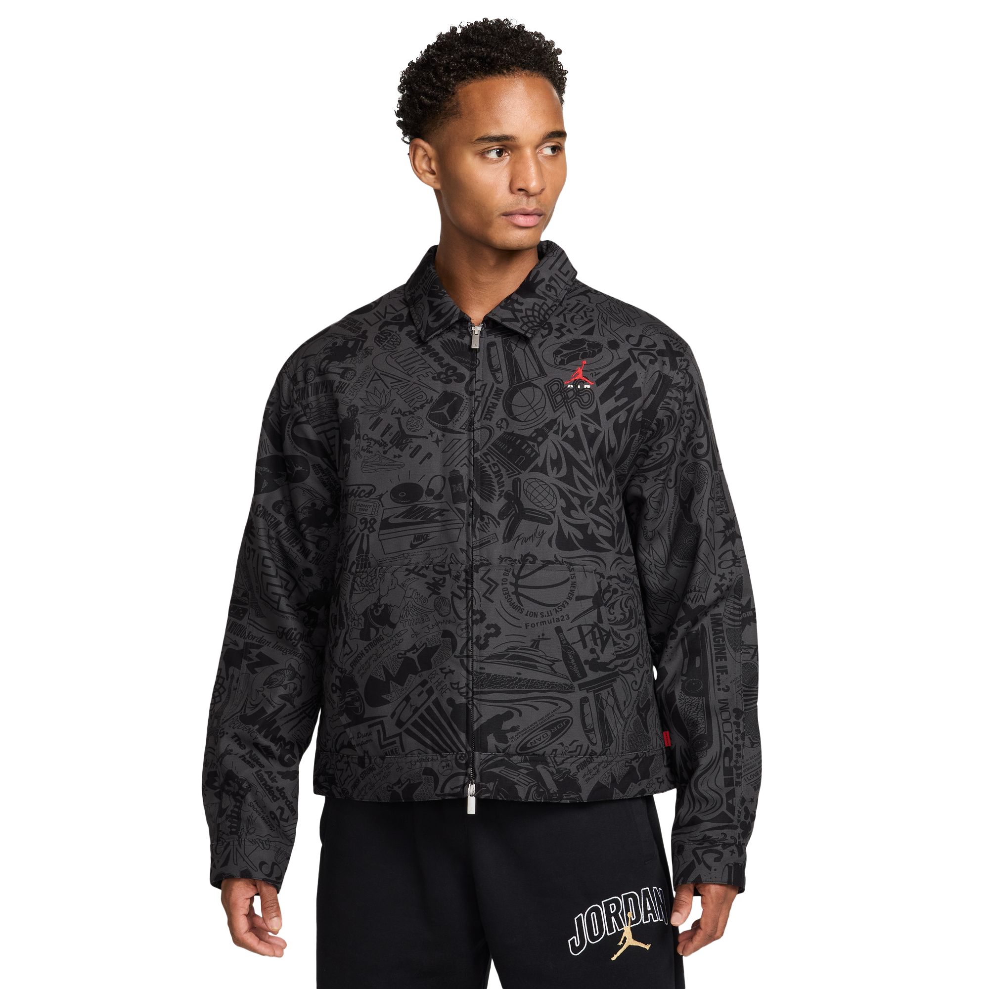 Nike Jordan Brooklyn Chore Jacket Black/University Red IM8989-010