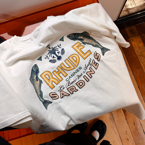 R H U D E Sardines T-Shirt Vtg White