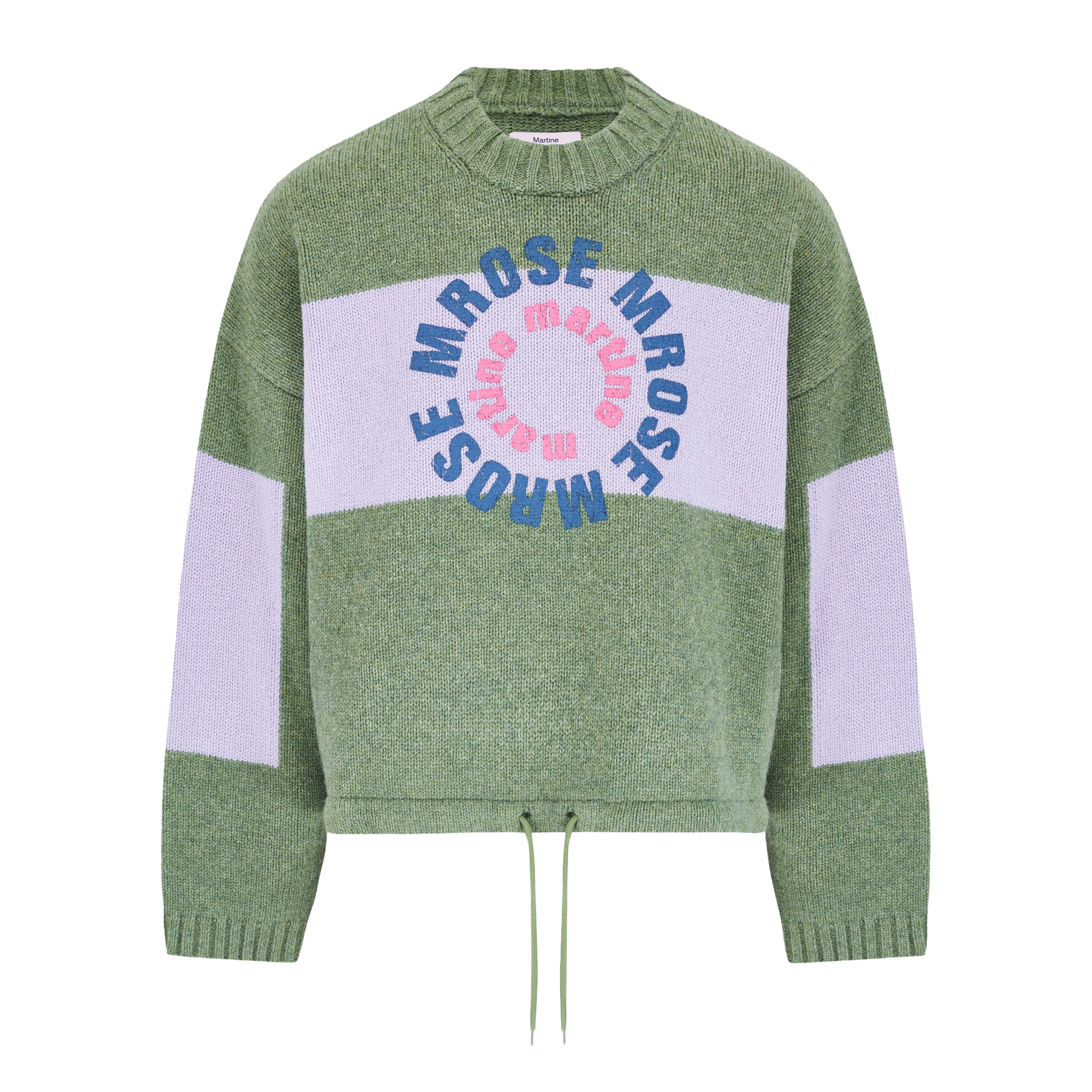 Martine Rose Intarsia Print Jumper Green