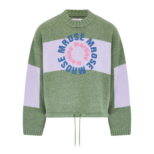 Martine Rose Intarsia Print Jumper Green