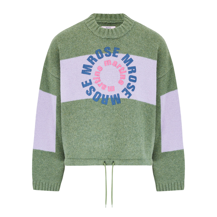 Martine Rose Intarsia Print Jumper Green