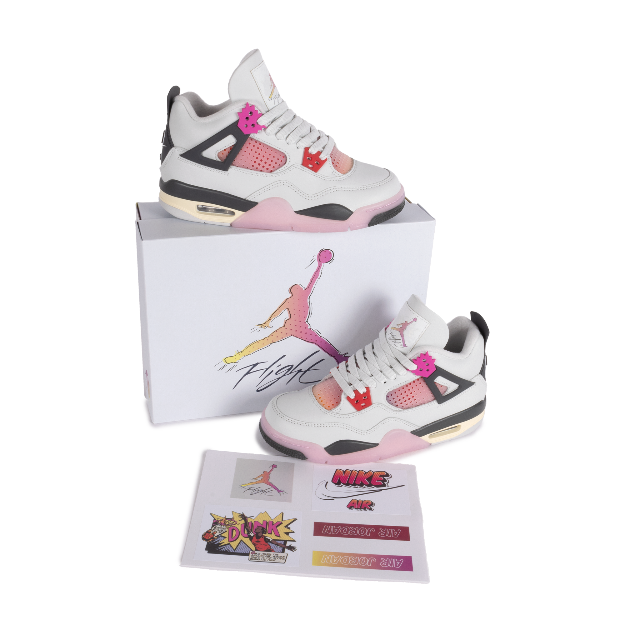 Nike Air Jordan 4 Retro "Comic" (GS) Neutral Grey/Fire Pink/Light Arctic Pink/Muslin/Fire Pink/Light Arctic Pink/Muslin IO2361-100