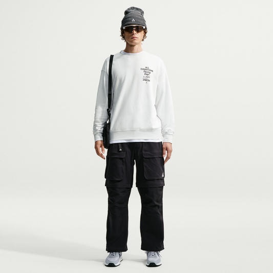 Nike ACG "Tuff Fleece" Dri-FIT Crew-Neck Sweatshirt Summit White/Black IU8162-121