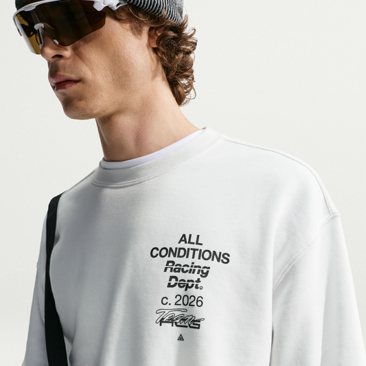Nike ACG "Tuff Fleece" Dri-FIT Crew-Neck Sweatshirt Summit White/Black IU8162-121