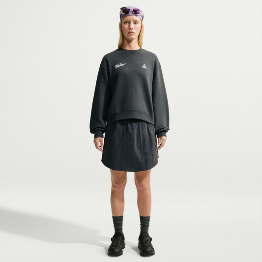 Nike ACG Women's "Tuff Fleece" Dri-FIT Crew-Neck Sweatshirt Dk Smoke Grey/White IU8168-070