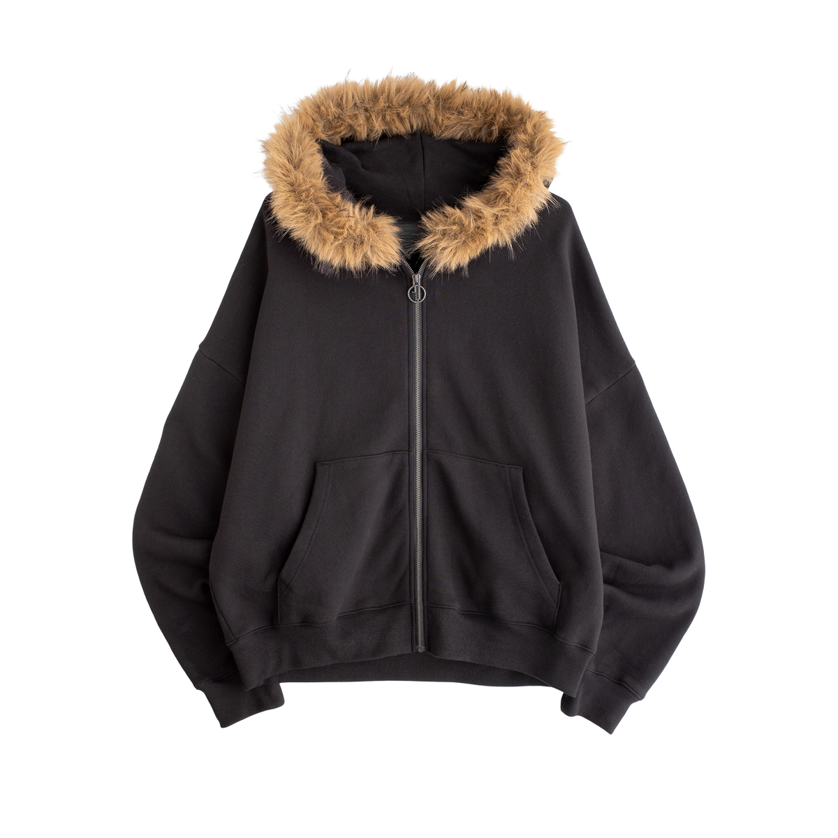 Jungles Jungles Fur Trim Hoodie Black