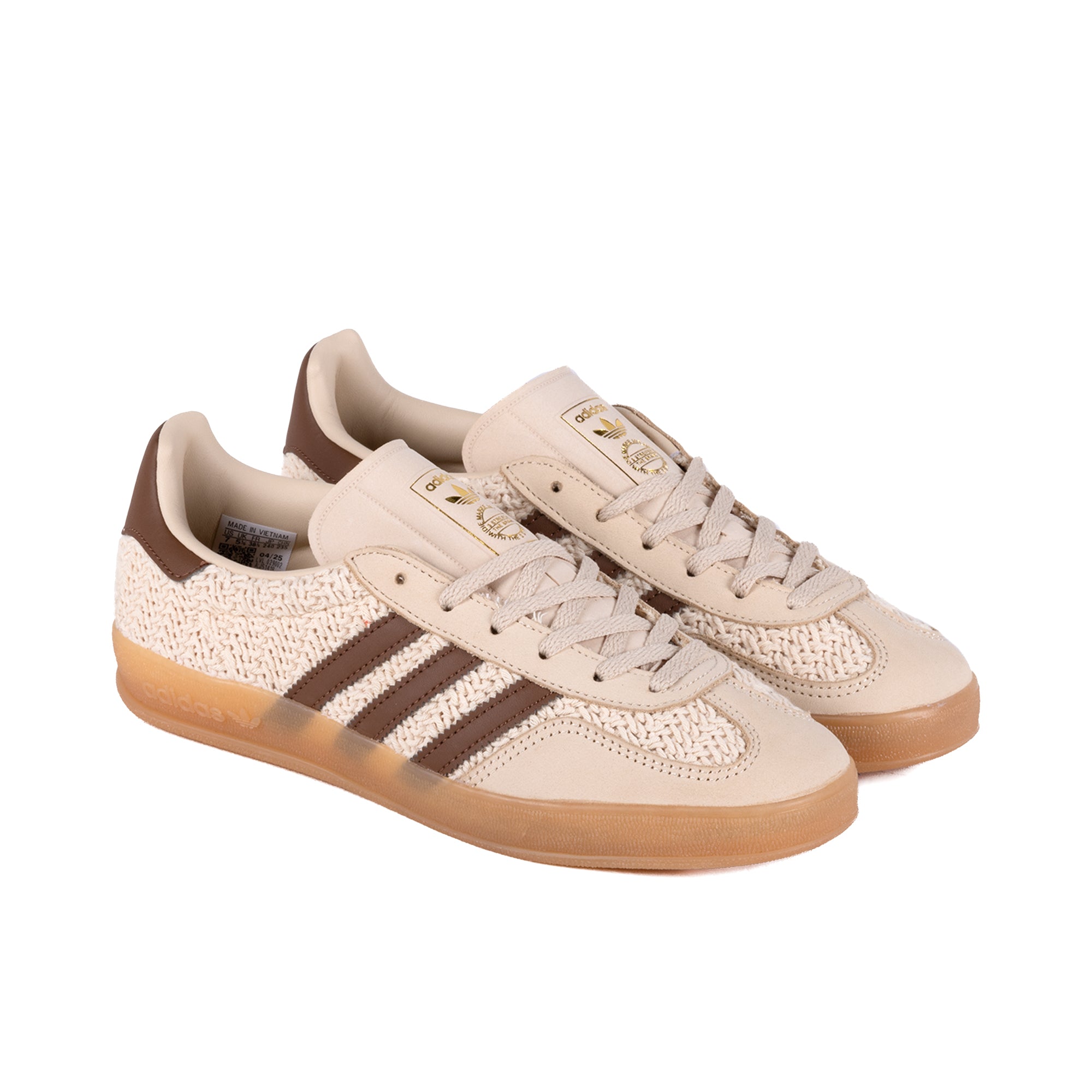 adidas Women's Gazelle Indoor Sanstr/Prebrn/Gum3 JS1418