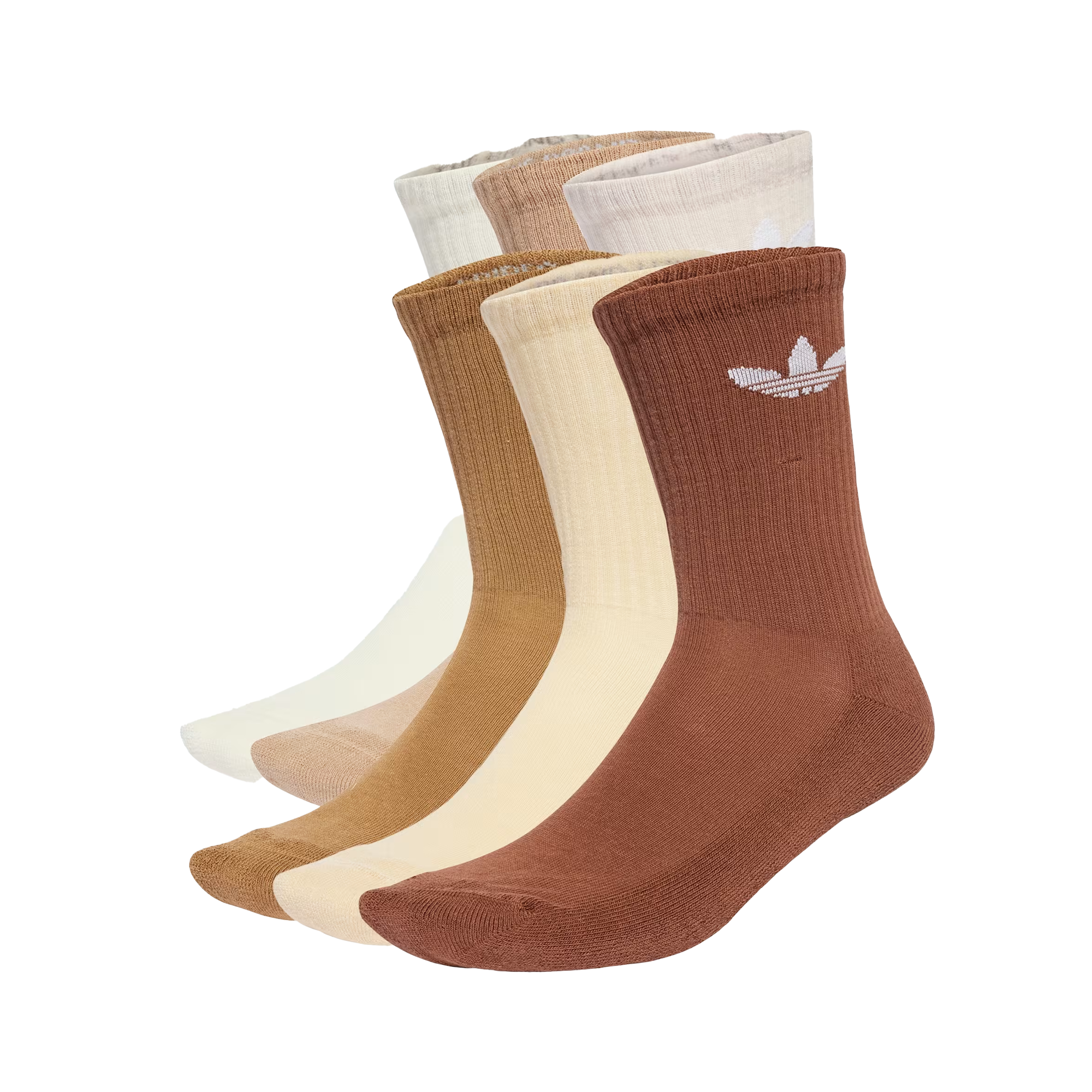 adidas Trefoil Crew Socks 6 Pack Crewht/Wonqua/Sanstr JY2678