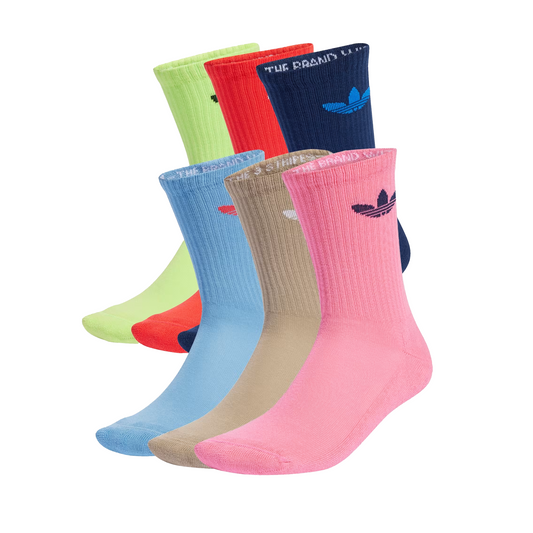adidas Trefoil Crew Socks 6 Pack Ashblu/Nindig/Lucred JY2679