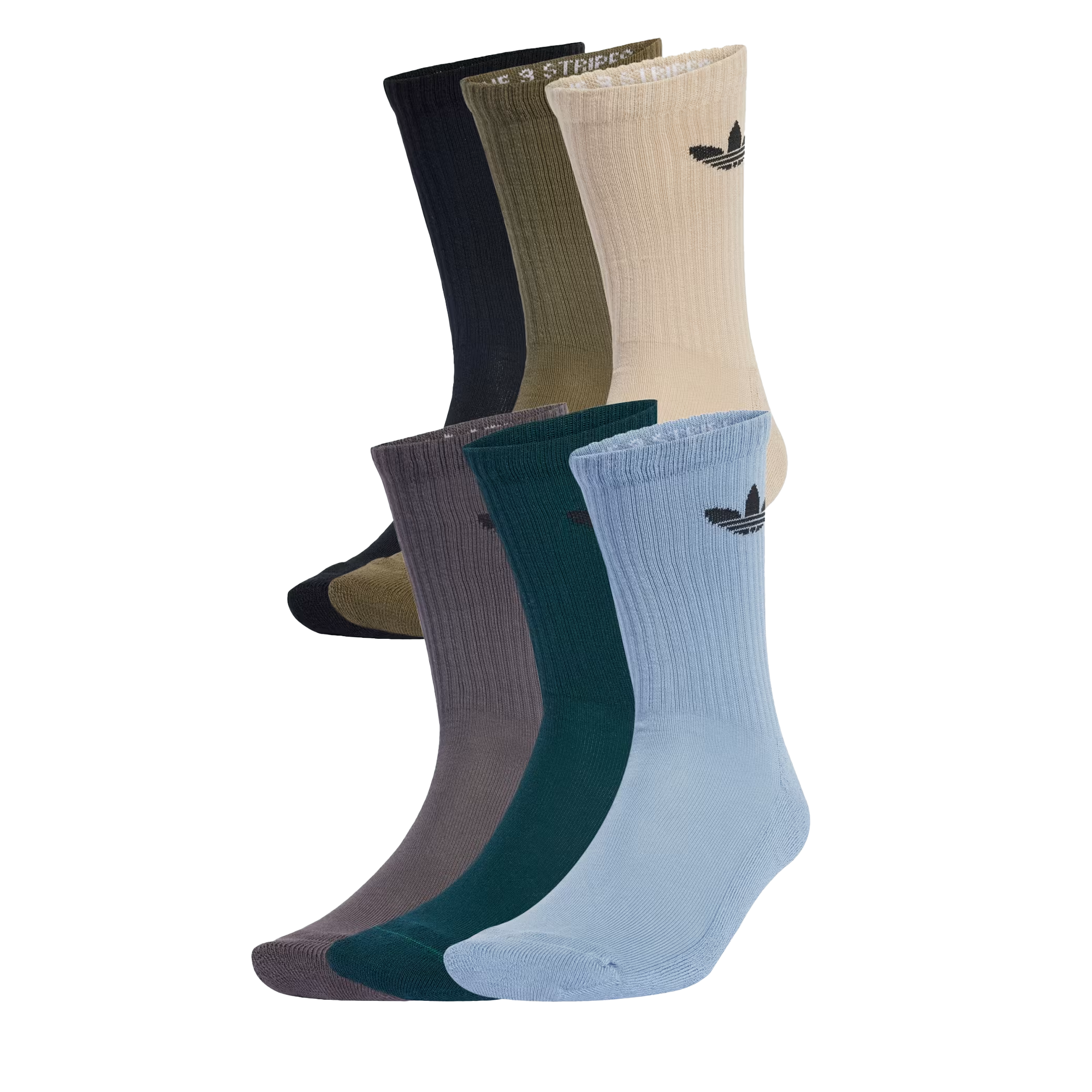 adidas Trefoil Crew Socks 6 Pack Wonbei/Medrkh/Aurivy JY2680