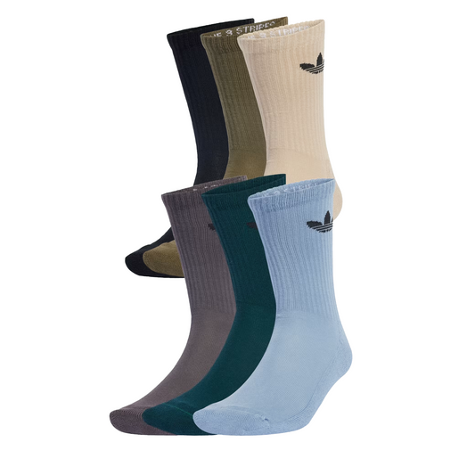 adidas Trefoil Crew Socks 6 Pack Wonbei/Medrkh/Aurivy JY2680