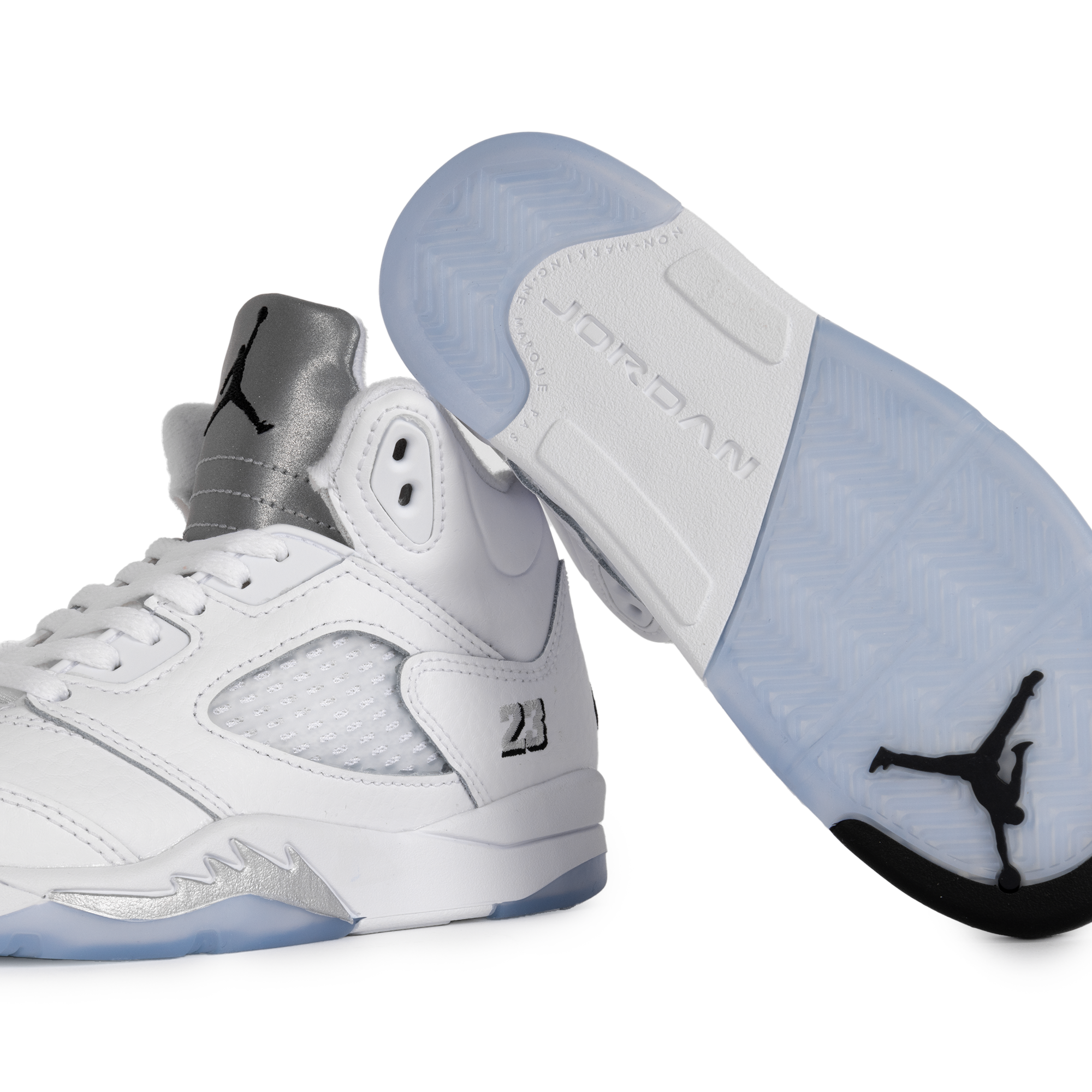 Nike Jordan 5 Retro "White Metallic" (PS) White/Black/Metallic Silver HQ7979-103