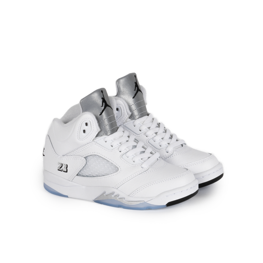 Nike Jordan 5 Retro "White Metallic" (PS) White/Black/Metallic Silver HQ7979-103