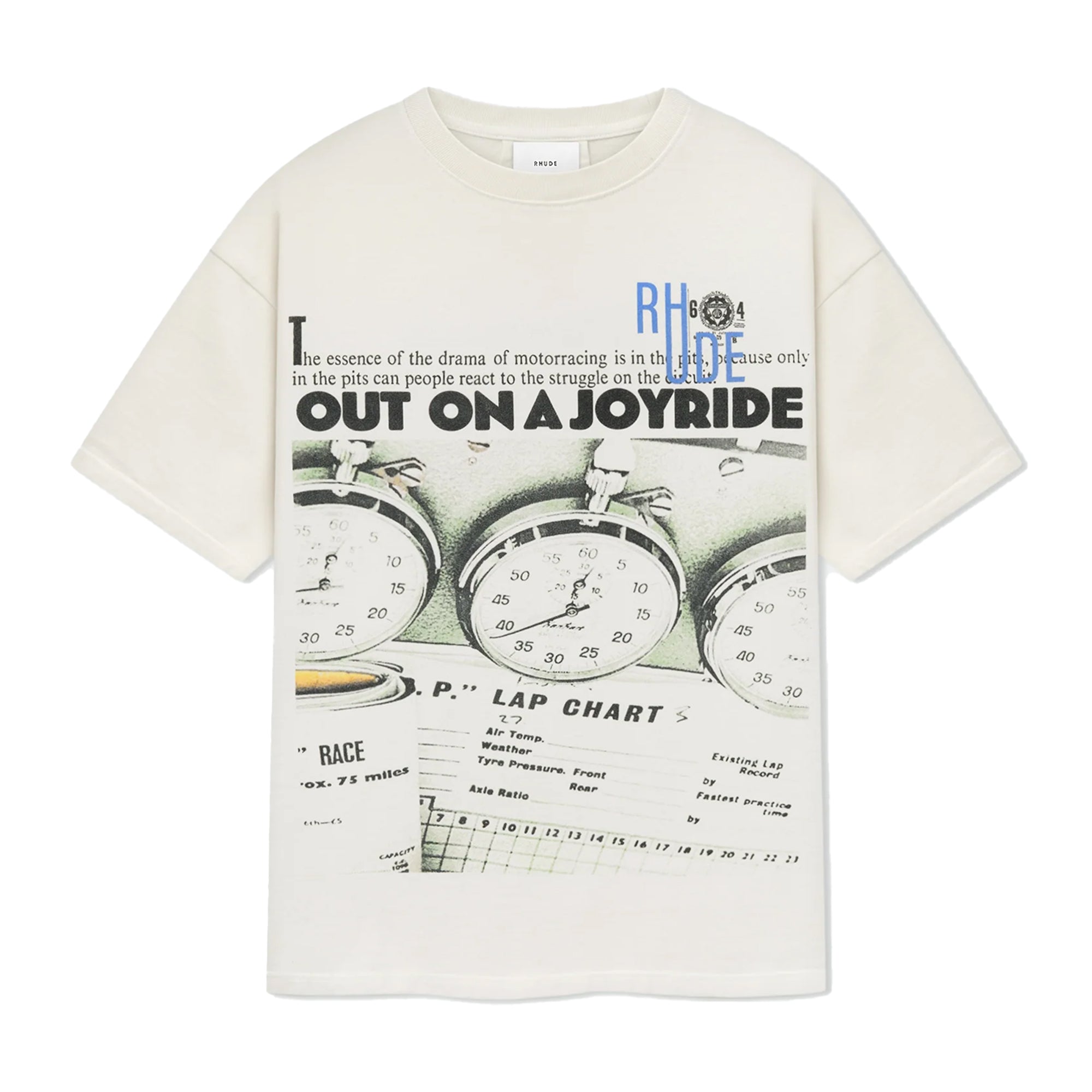 R H U D E Joyride Tee Vtg White