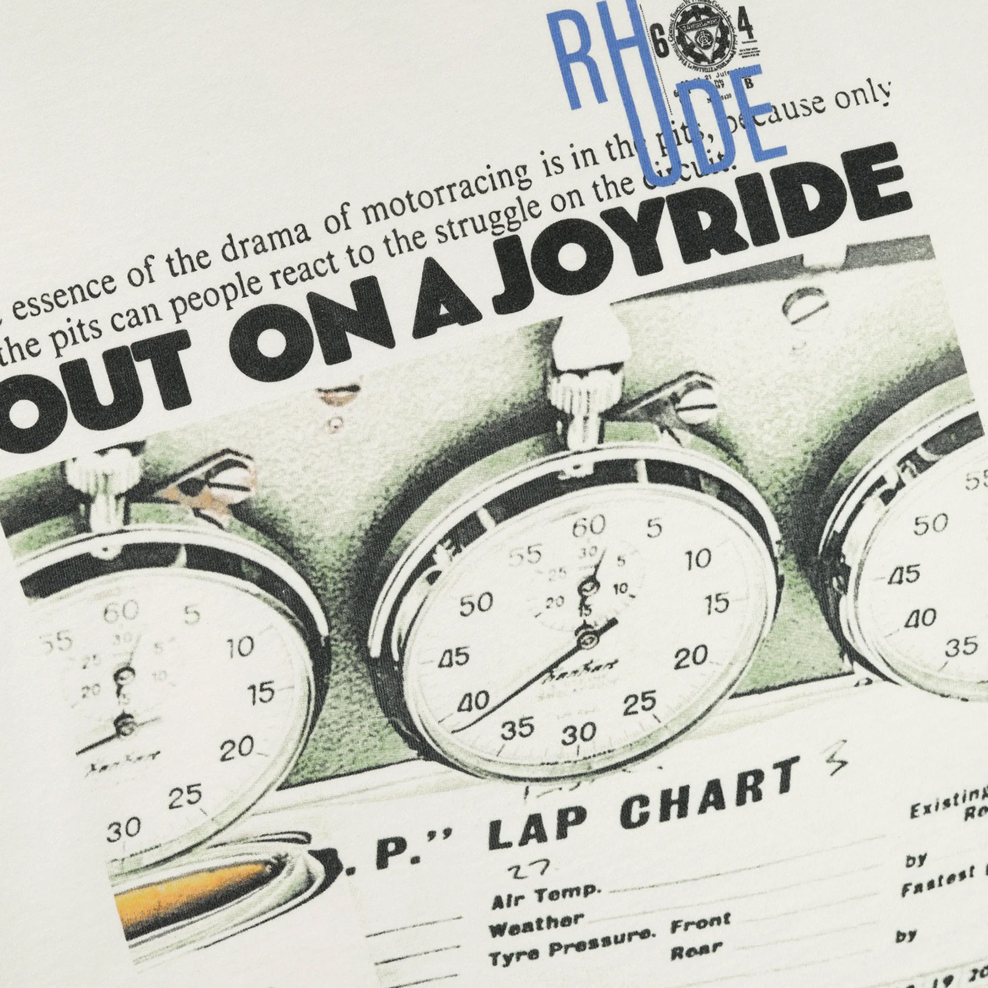 R H U D E Joyride Tee Vtg White