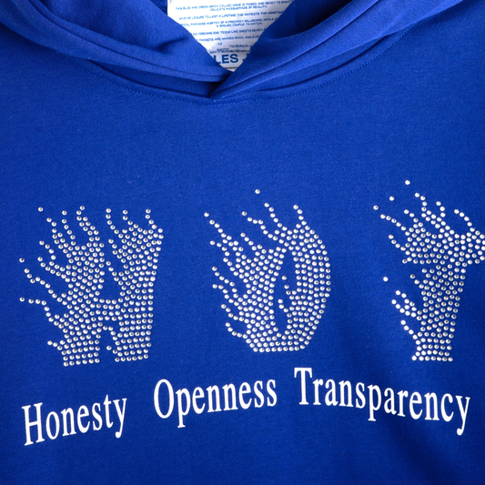 Jungles Jungles Honesty Rhinestone Hoodie Blue