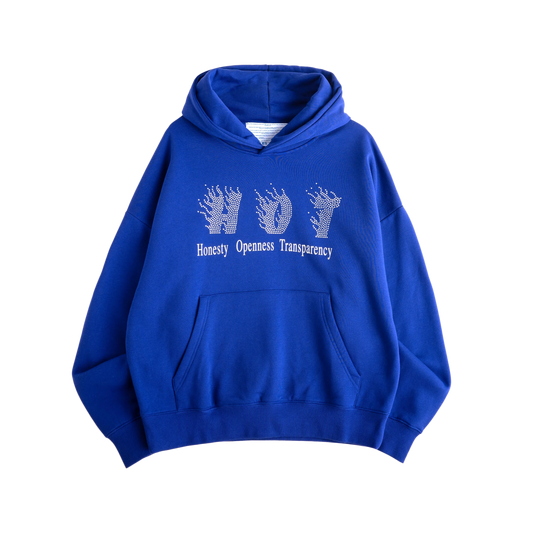 Jungles Jungles Honesty Rhinestone Hoodie Blue