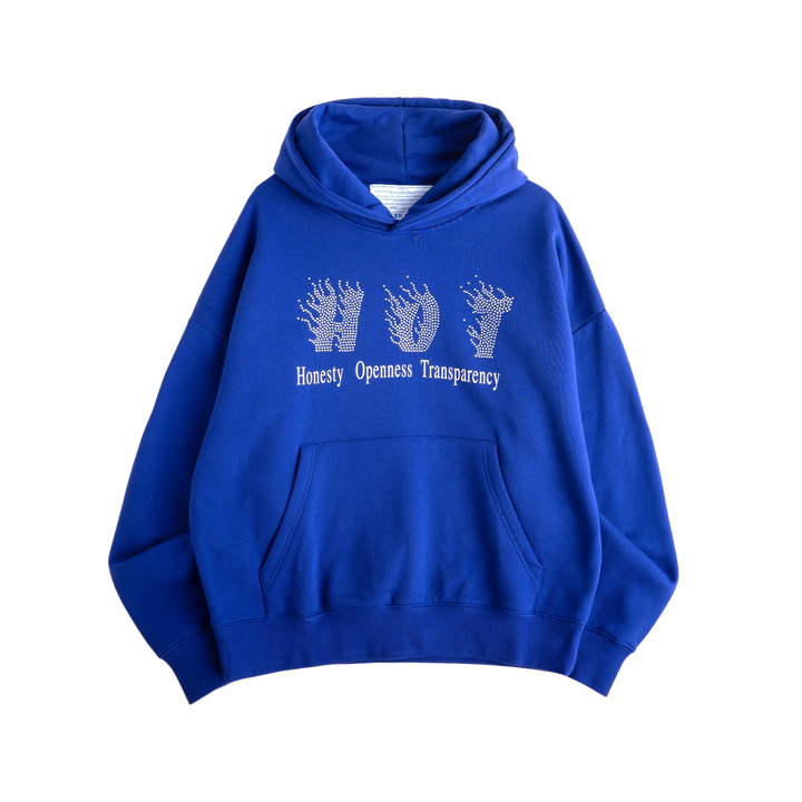 Jungles Jungles Honesty Rhinestone Hoodie Blue