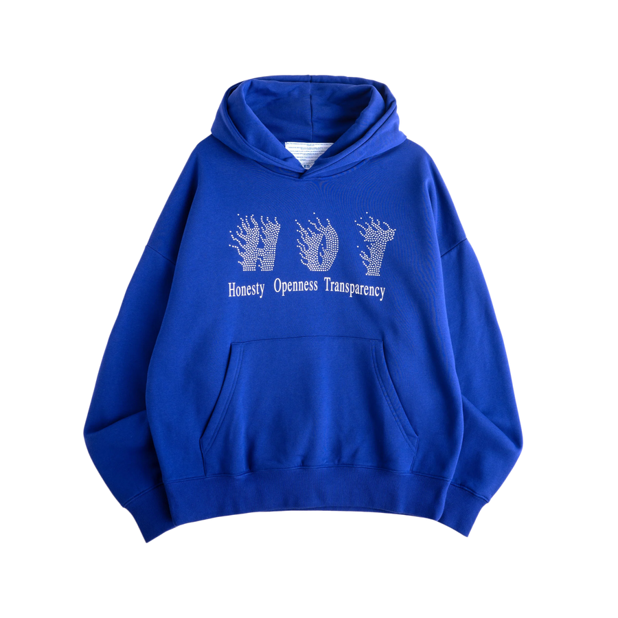Jungles Jungles Honesty Rhinestone Hoodie Blue