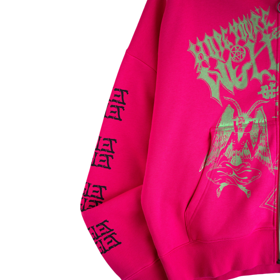 Jungles Jungles Hope You're Well Zip Hoodie Pink