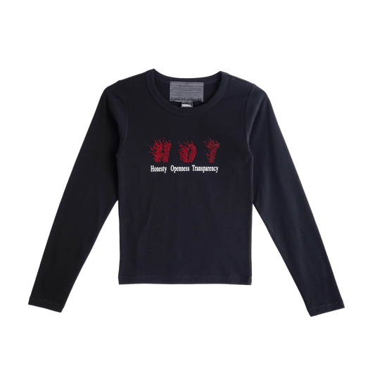 Jungles Jungles Women's Hot Fitted Long Sleeve Tee Black