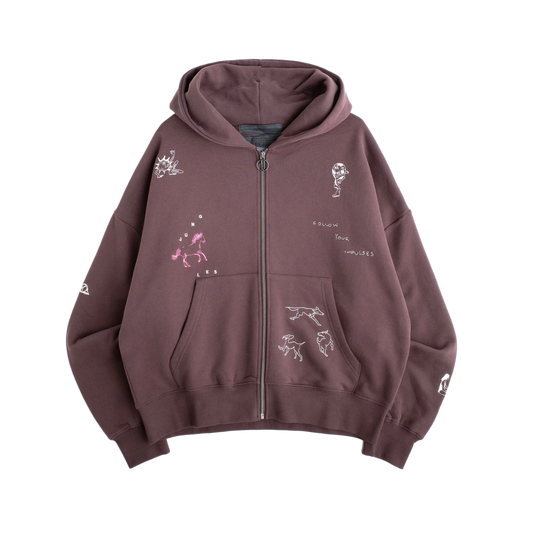 Jungles Jungles Impules Zip Hoodie Brown
