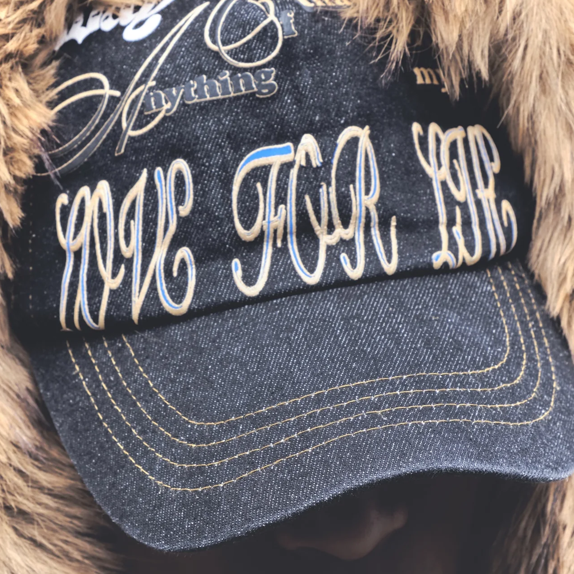 Jungles Jungles Love For Life Trucker Cap Black Denim