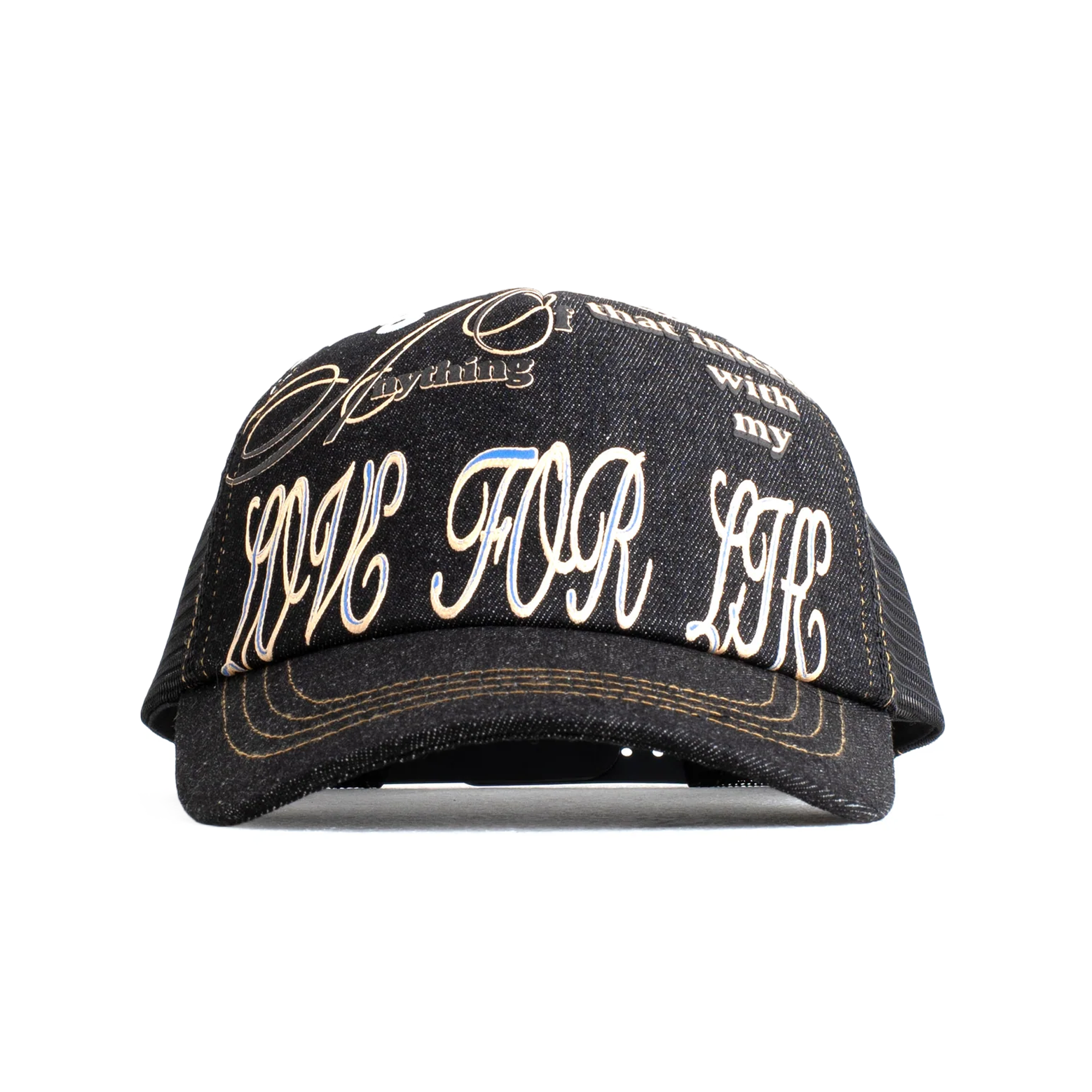Jungles Jungles Love For Life Trucker Cap Black Denim