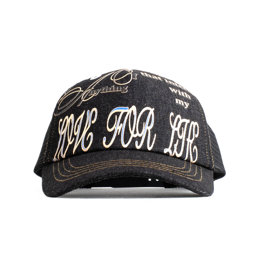 Jungles Jungles Love For Life Trucker Cap Black Denim