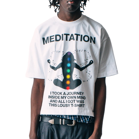 Jungles Jungles Meditation Short Sleeve Tee White
