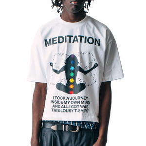 Jungles Jungles Meditation Short Sleeve Tee White