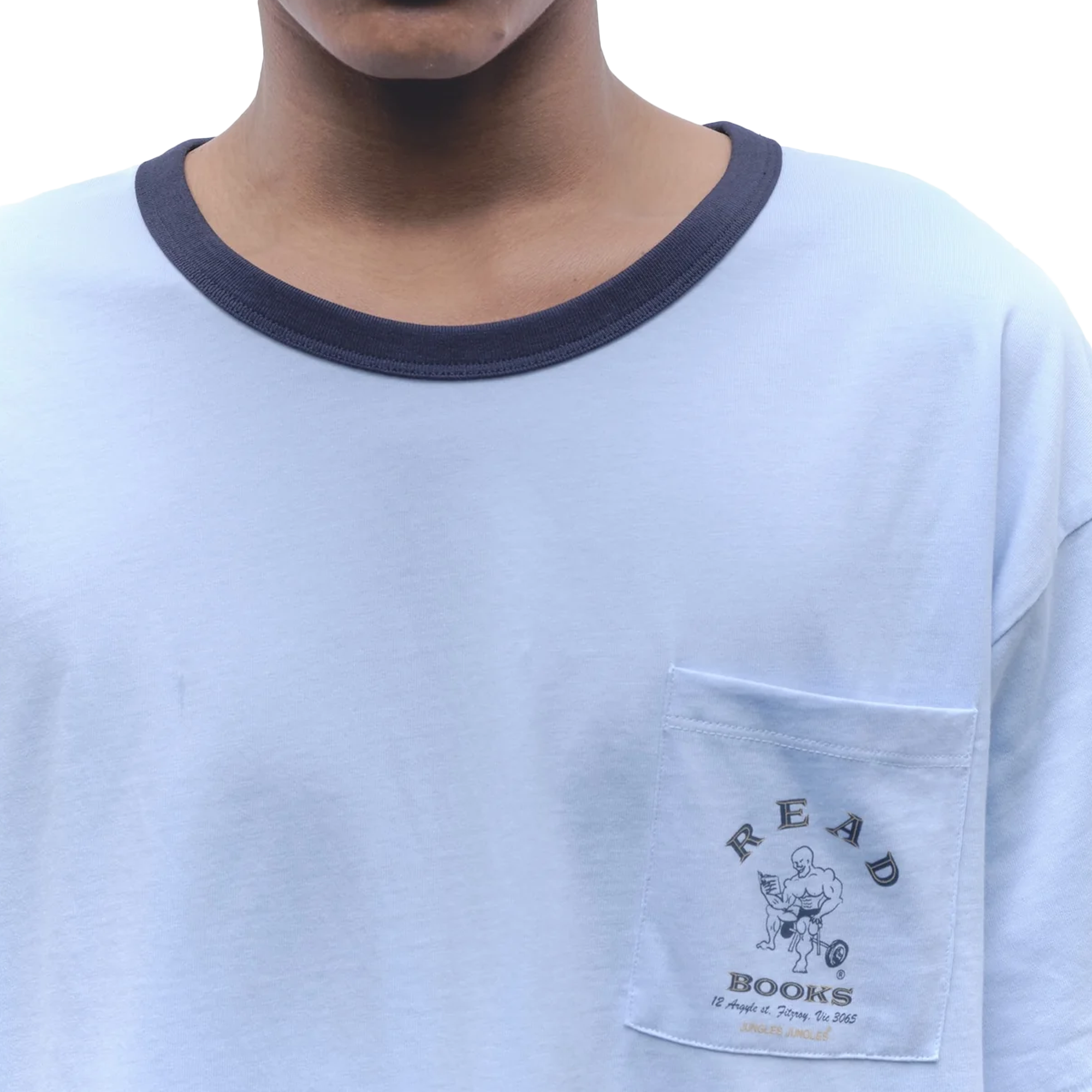 Jungles Jungles Read Books Ringer T-Shirt Blue