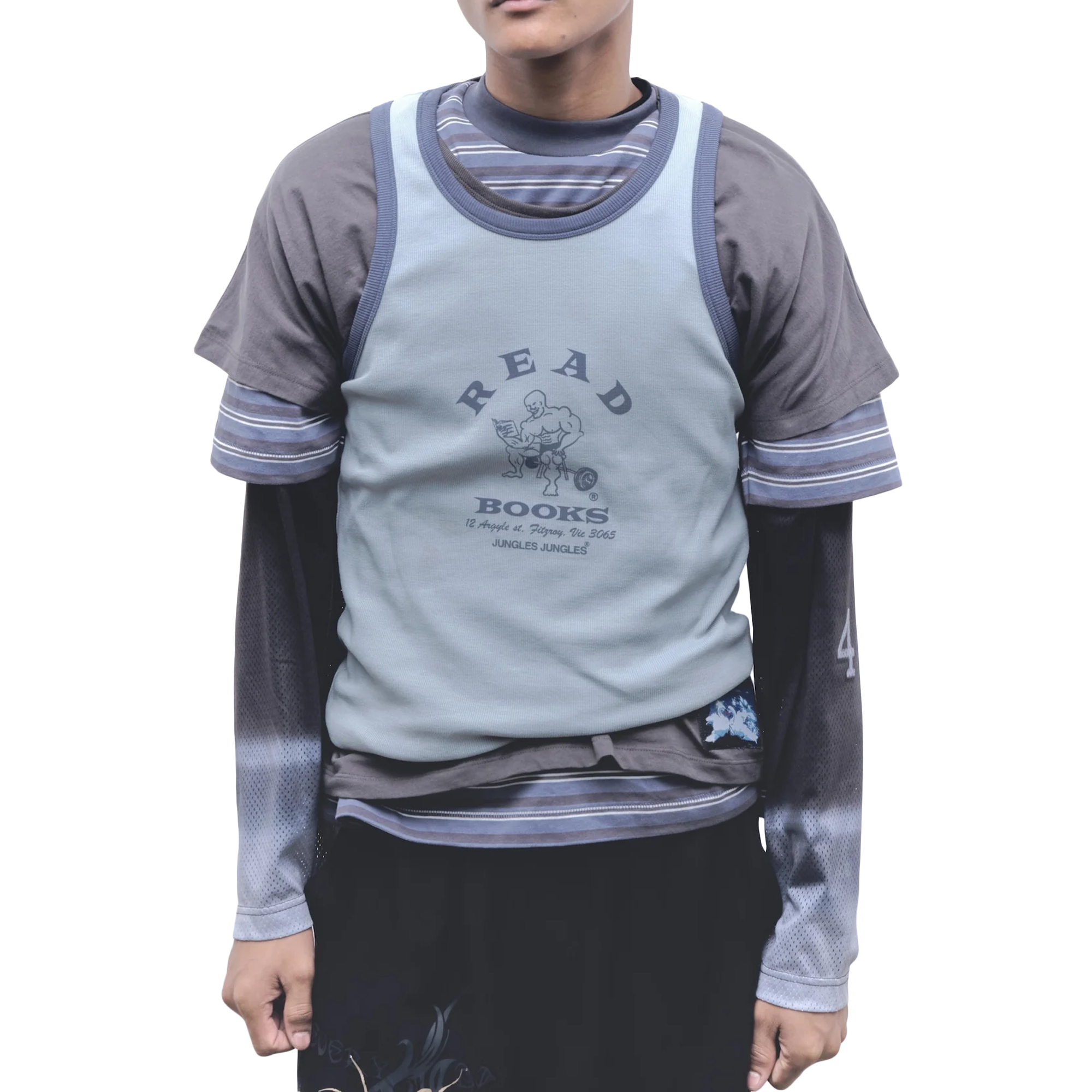 Jungles Jungles Read Books Singlet Blue