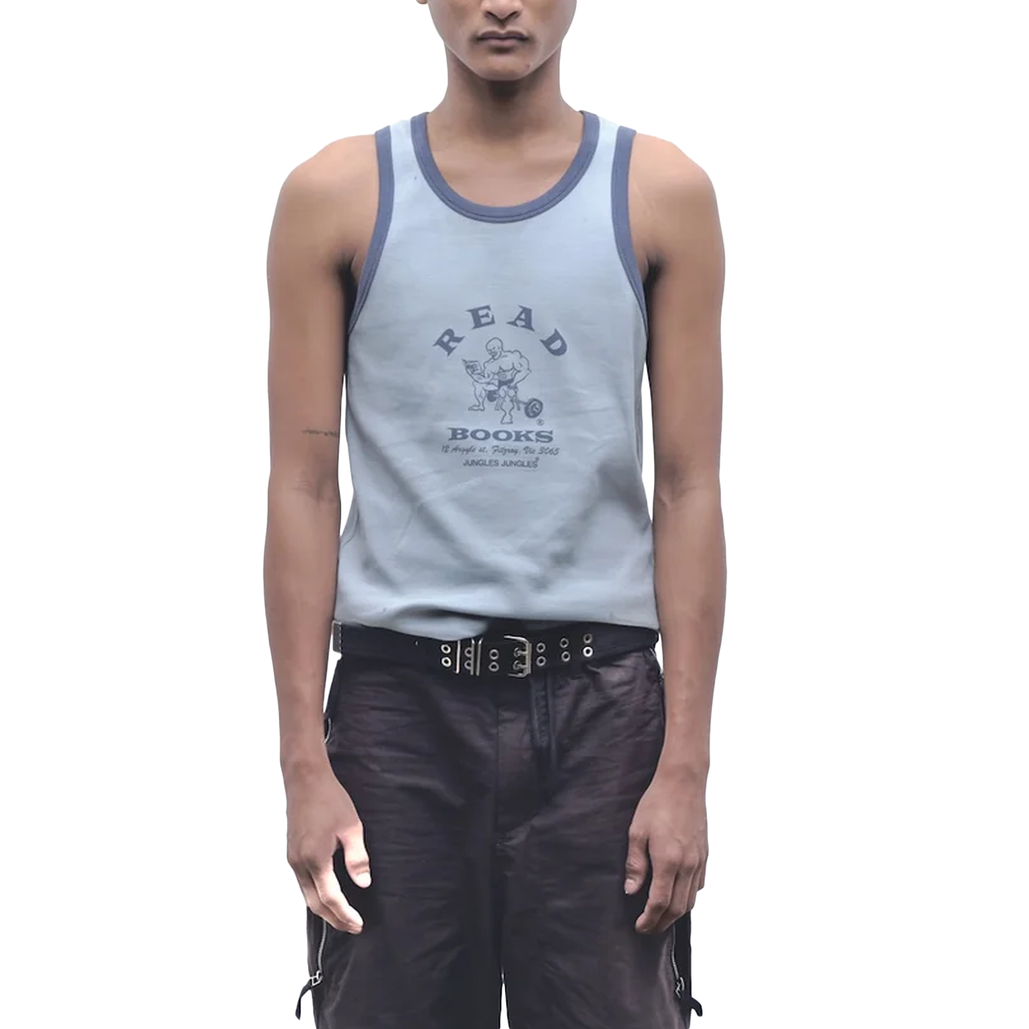 Jungles Jungles Read Books Singlet Blue