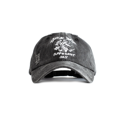 Jungles Jungles Same Shit Distressed Cap Washed Black
