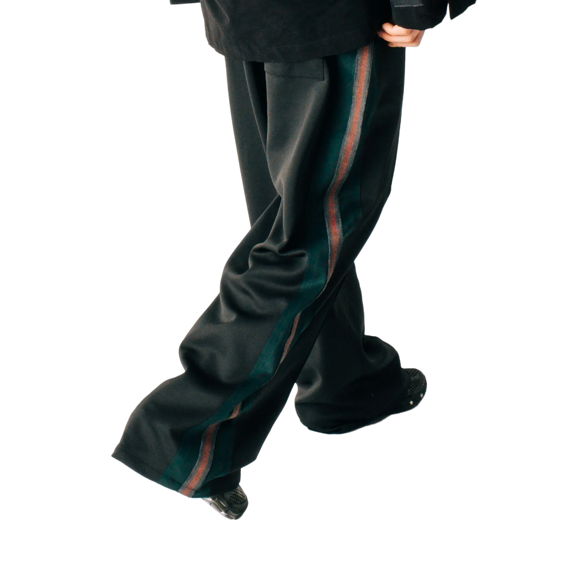 Jungles Jungles Weave Panel Pants Black Green