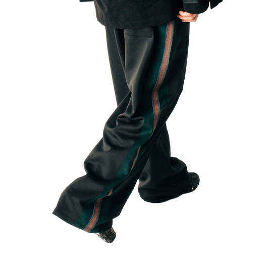 Jungles Jungles Weave Panel Pants Black Green