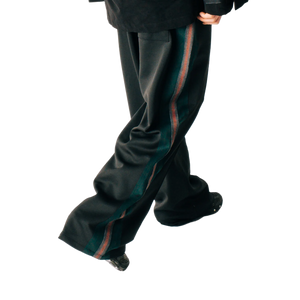 Jungles Jungles Weave Panel Pants Black Green