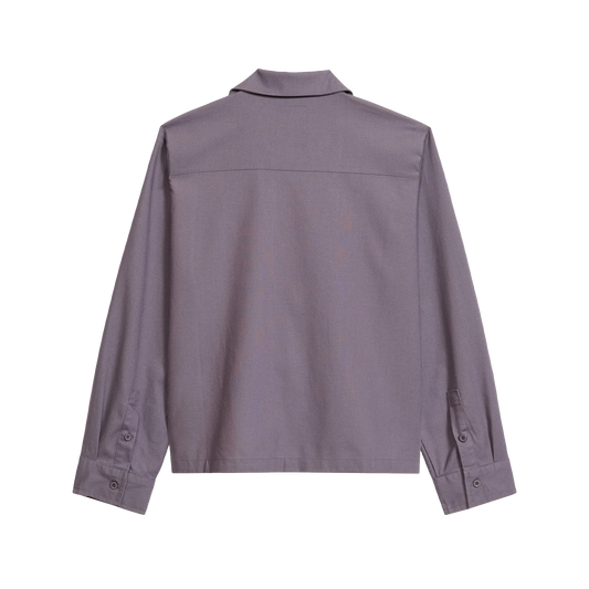 KidSuper Face Camp Collar Button Up Longsleeve Plum